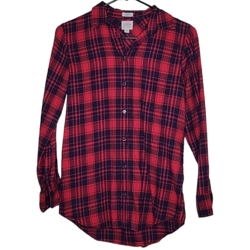 J. Crew Women's Boy Fit Plaid Flannel Shirt, Size XSP